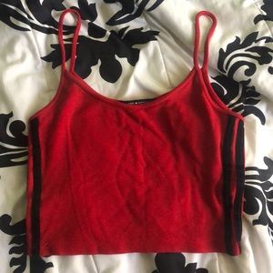 red tank top with black stripes !